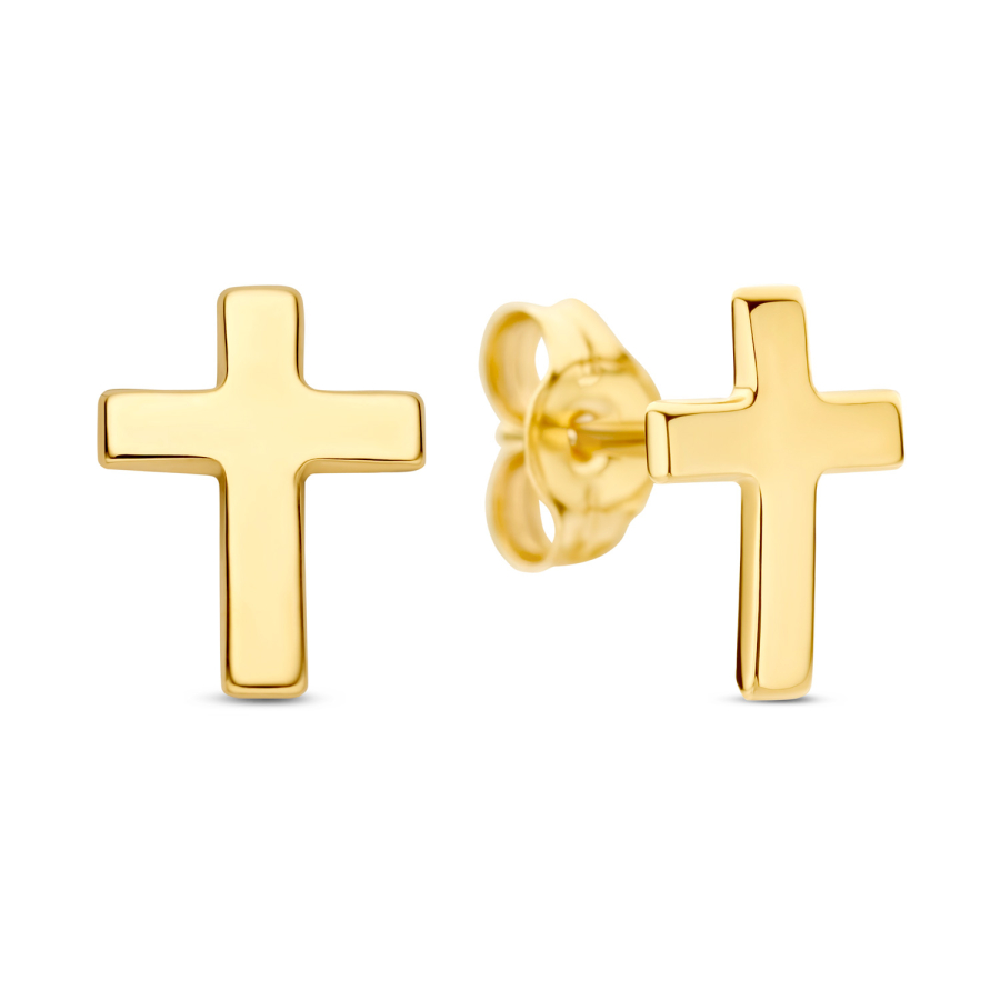 Ohrstecker Kreuz 8mm Gold 585/000