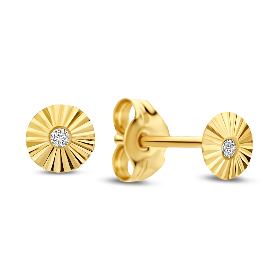 Ohrstecker Ø 4mm mit Zirkonia Gold 585/000