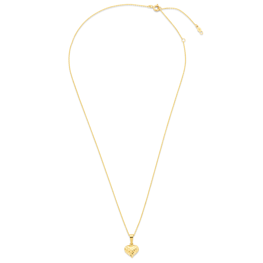 Collier 43/41/38 cm mit Herzanhänger diamantiert Gold 585/000