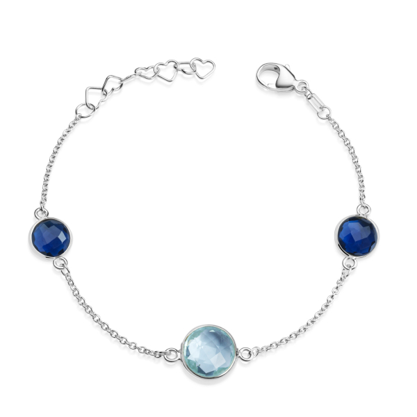 Armband mit Quarz in Swiss Blue und London Blue Silber 925/000