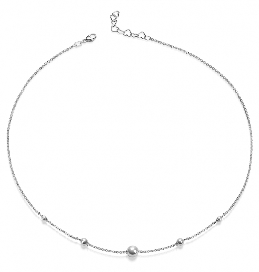 Collier mit 5 Kugeln 42+3cm Silber 925/000