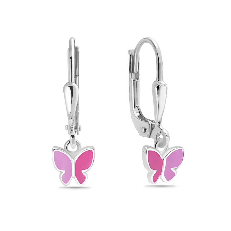 Ohrhänger Schmetterling Lack bunt Silber 925/000 rhodiniert
