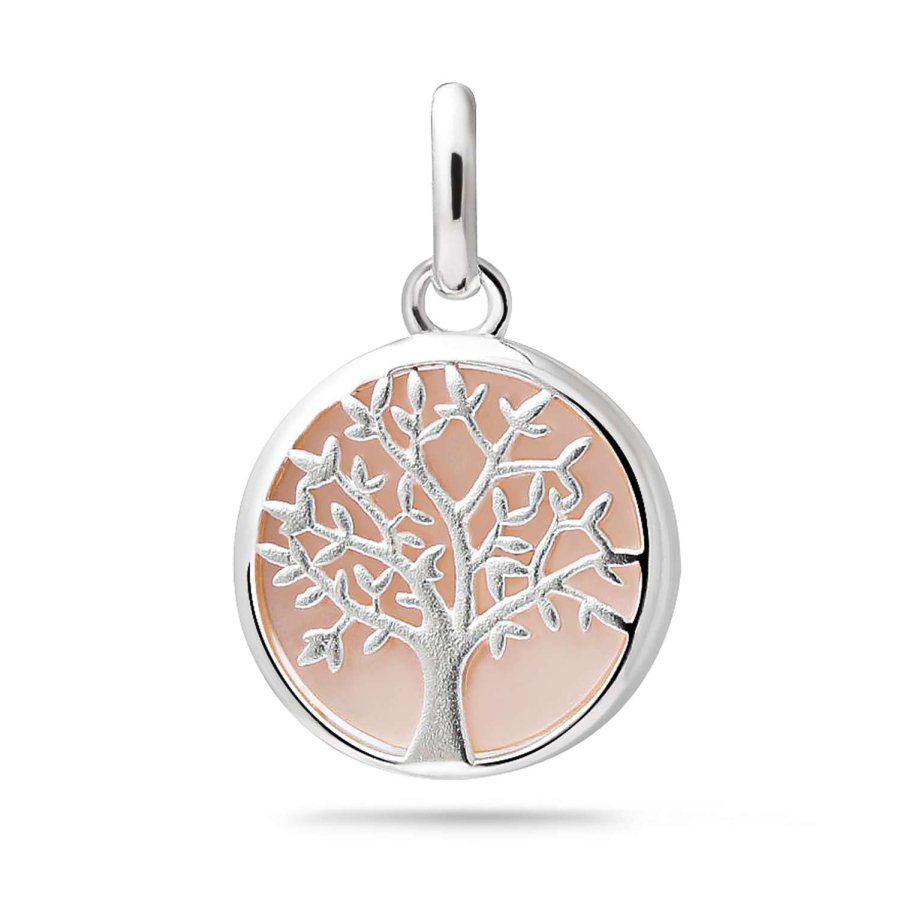Anhänger Lebensbaum Ø11mm mit Perlmutt Silber 925/000 rhodiniert