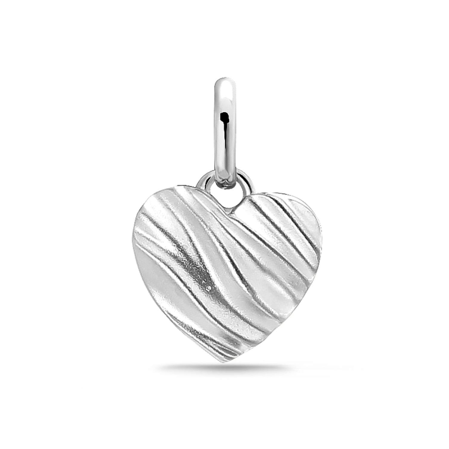 Anhänger Herz 9mm teilmattiert Silber 925/000 rhodiniert