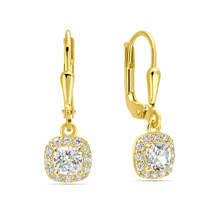 Ohrhänger 26 Zirkonia Silber 925/000 vergoldet