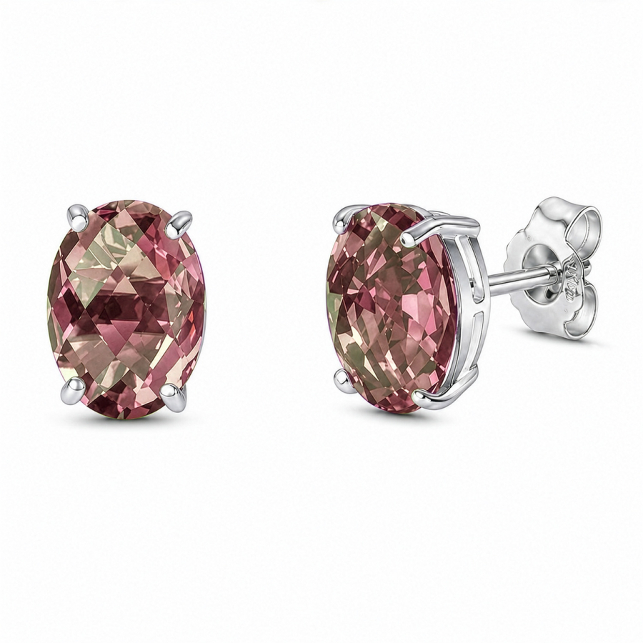 Ohrstecker Kristall bordeaux Silber 925/000 rhodiniert
