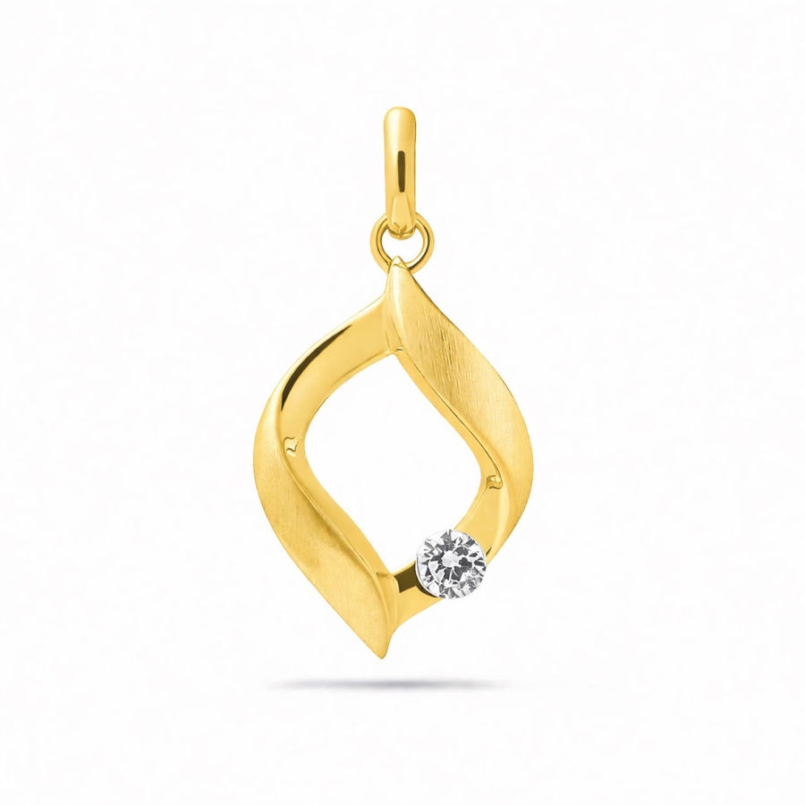Anhänger teilmattiert Zirkonia Silber 925/000 vergoldet