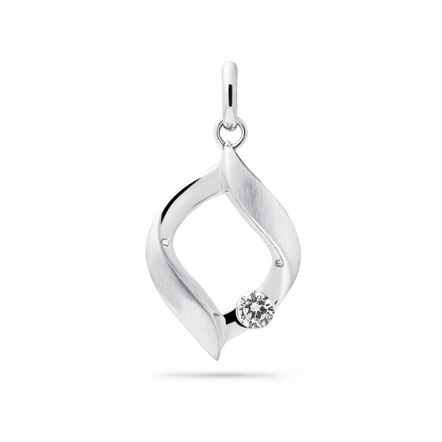 Anhänger teilmattiert Zirkonia Silber 925/000 rhodiniert