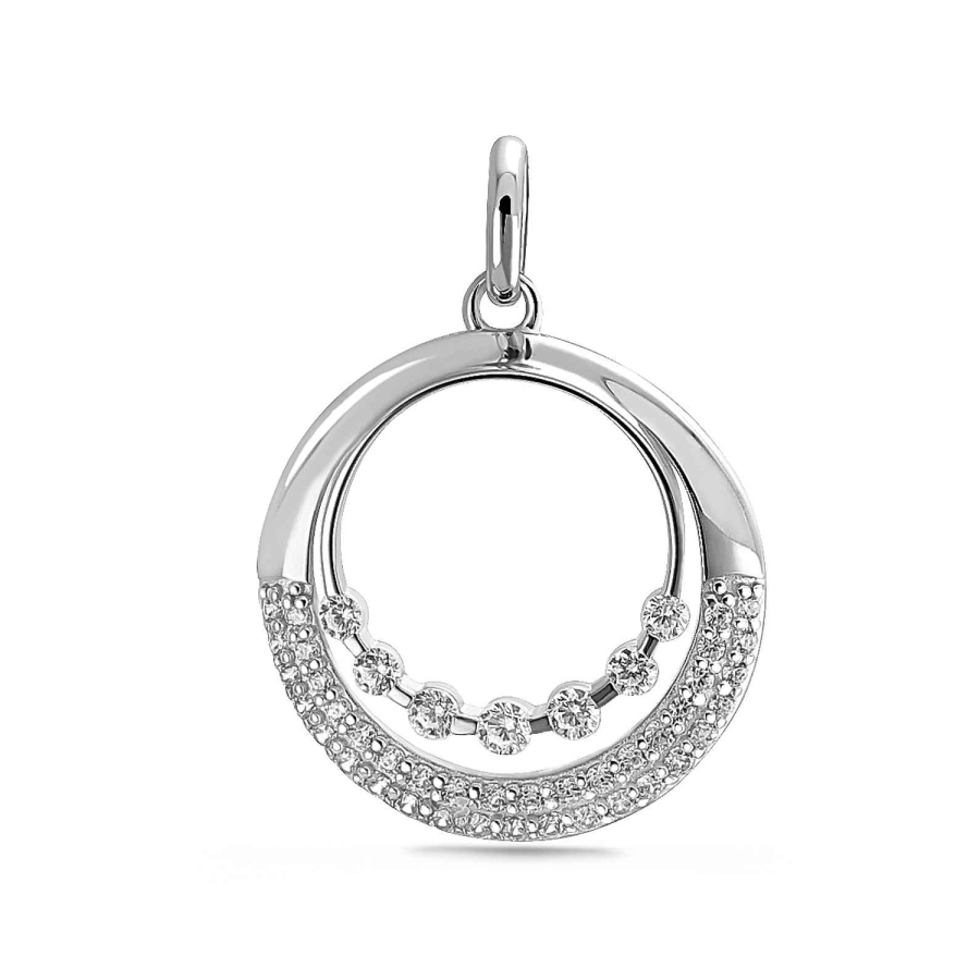 Anhänger Ø 17mm 46 Zirkonia  Silber 925/000 rhodiniert