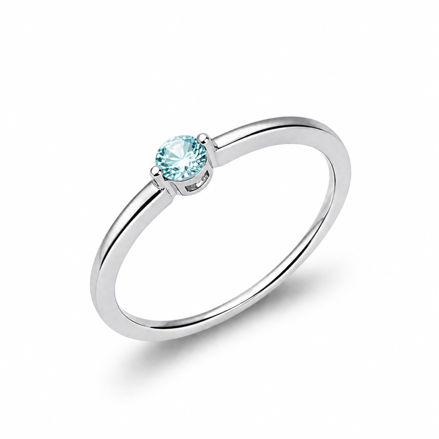 Ring Zirkonia aqua Silber 925/000 rhodiniert