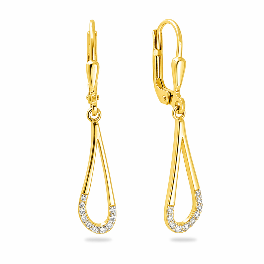 Ohrhänger 20 Zirkonia Silber 925/000 vergoldet