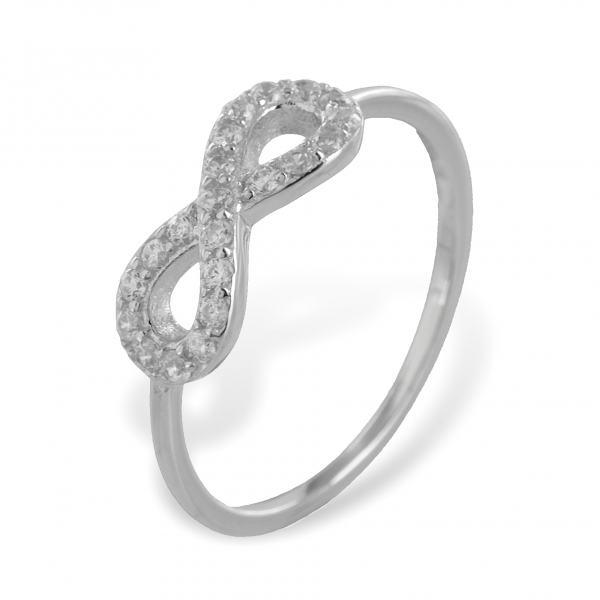 Ring Infinity mit 19 Zirkonia Echt Silber 925/000