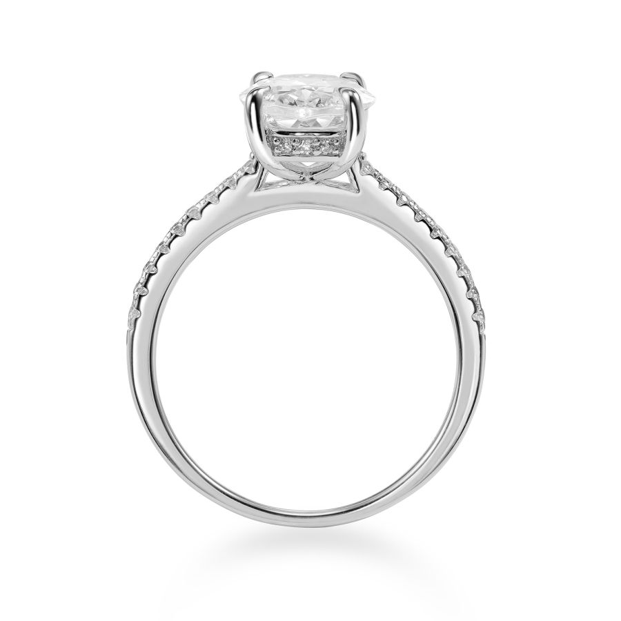 Damenring mit 35 Zirkonia Silber 925/000 rhodiniert