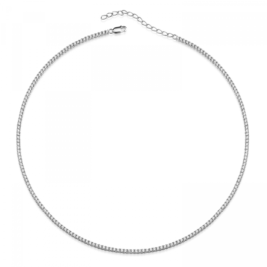 Tennis-Collier mit 180 Zirkonia Silber 925/000