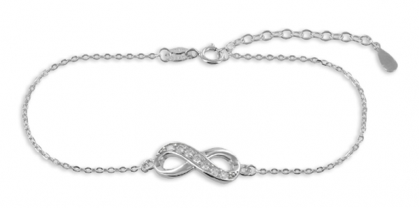 Armband Infinity mit 7 Zirkonia Echt Silber 925/000