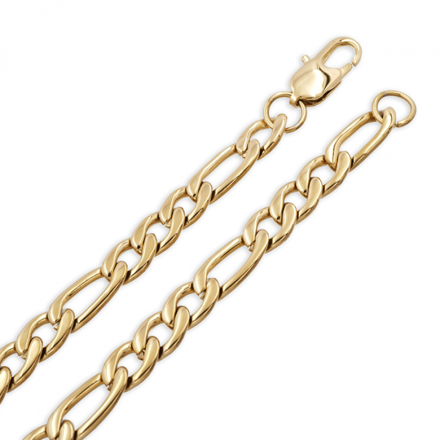 CHUNKY CHAIN 7.5mm breit Edelstahl PVD-Vergoldung