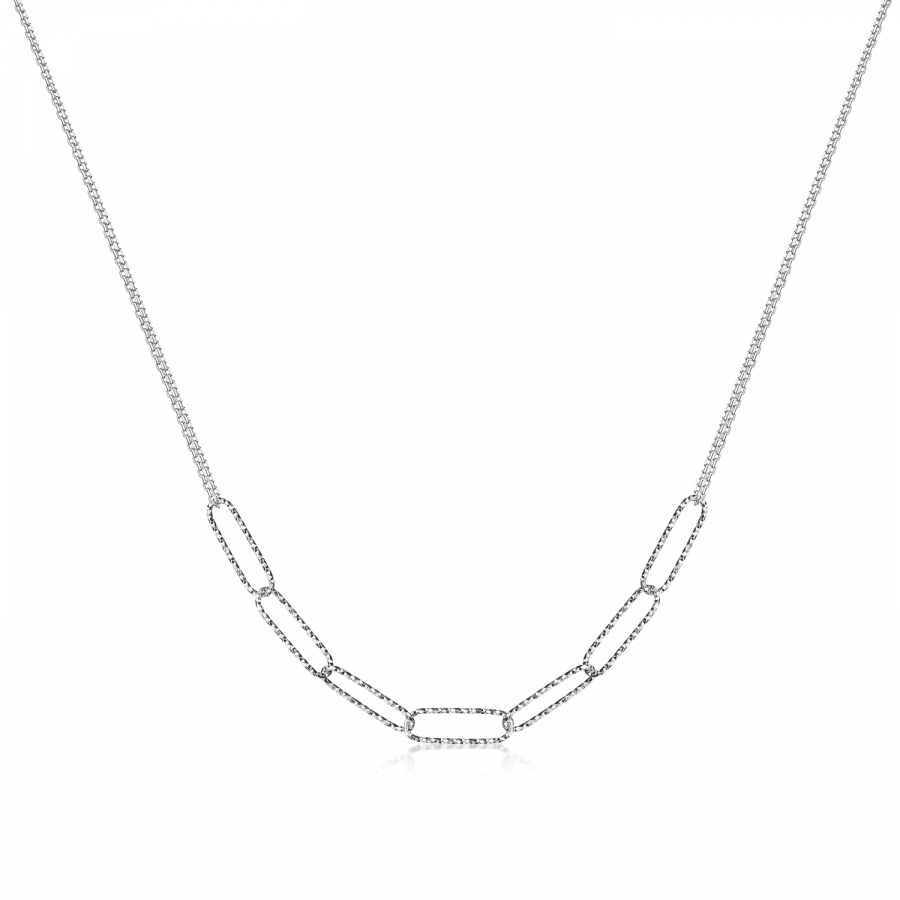 Collier 2-rhg. mit 7 weiten Gliedern Silber 925/000