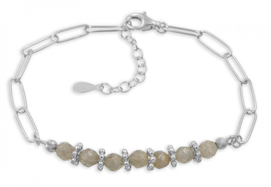 Armband mit echten Labradorite 16+3cm Silber 925/000