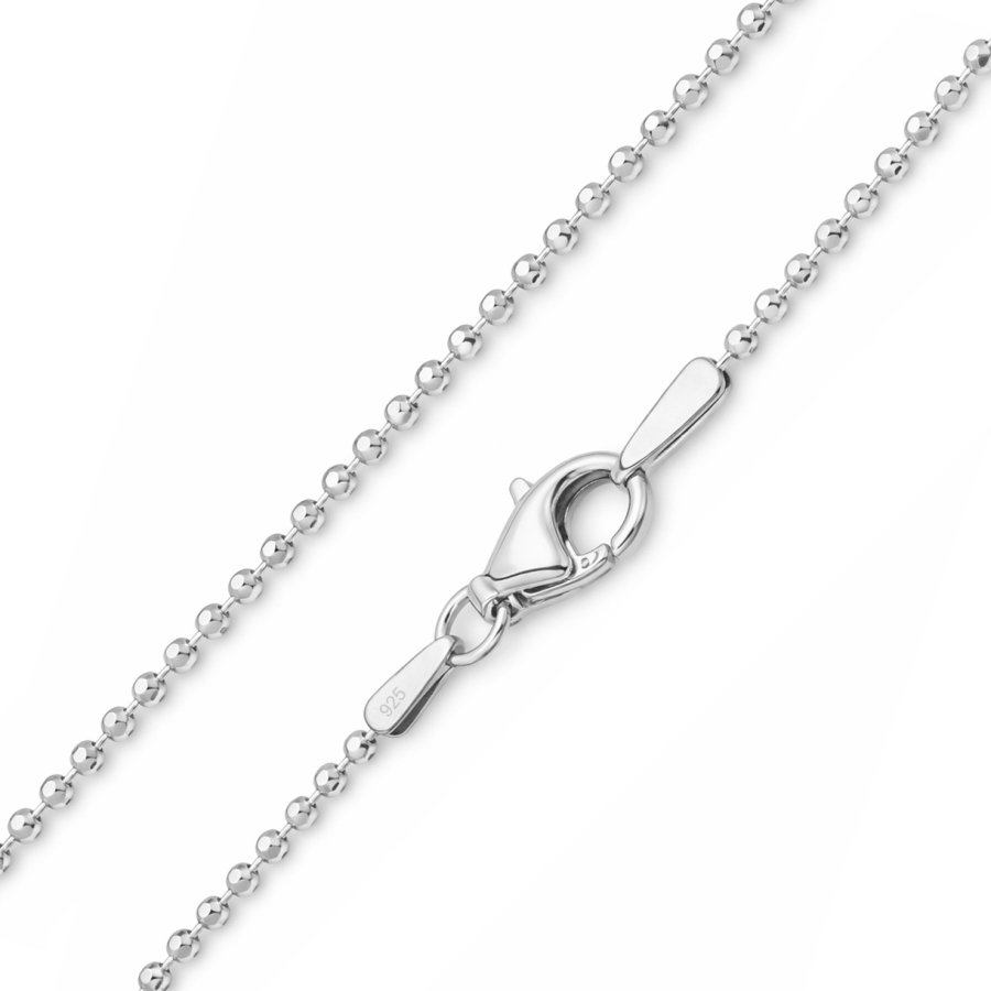 Kugelkette diamantiert 1,1mm breit Silber 925/000
