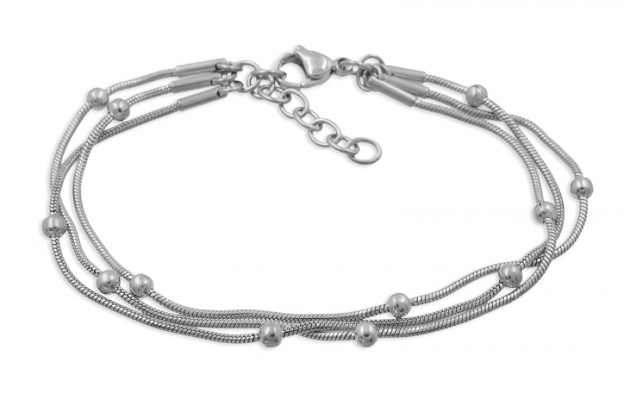 Collier oder Armband 3-rhg. Edelstahl