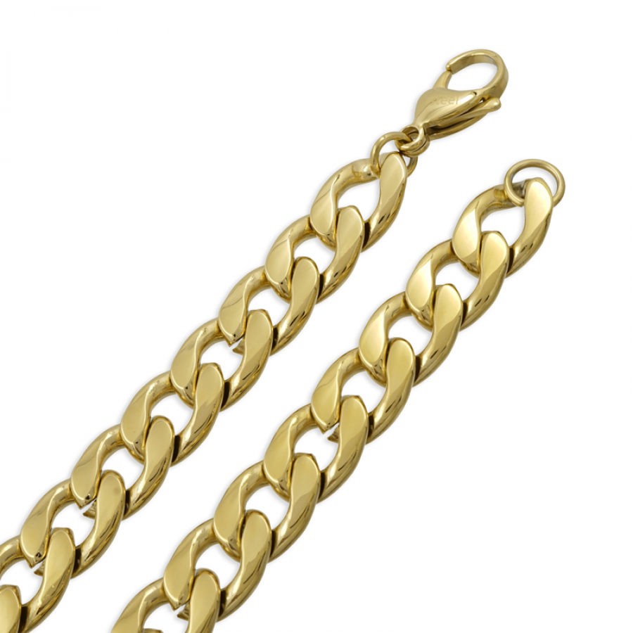 CHUNKY CHAIN 11.0mm breit Edelstahl PVD-Vergoldung