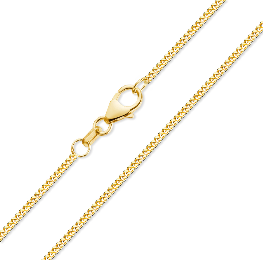 Panzerkette 2.1mm breit 5 Milliemes vergoldet Silber 925/000