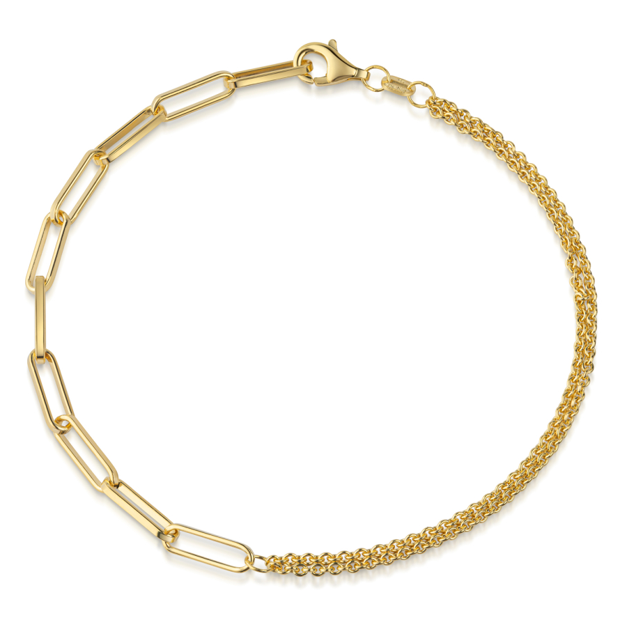Armband Ankerkette weit/rund Silber 925/000 vergoldet
