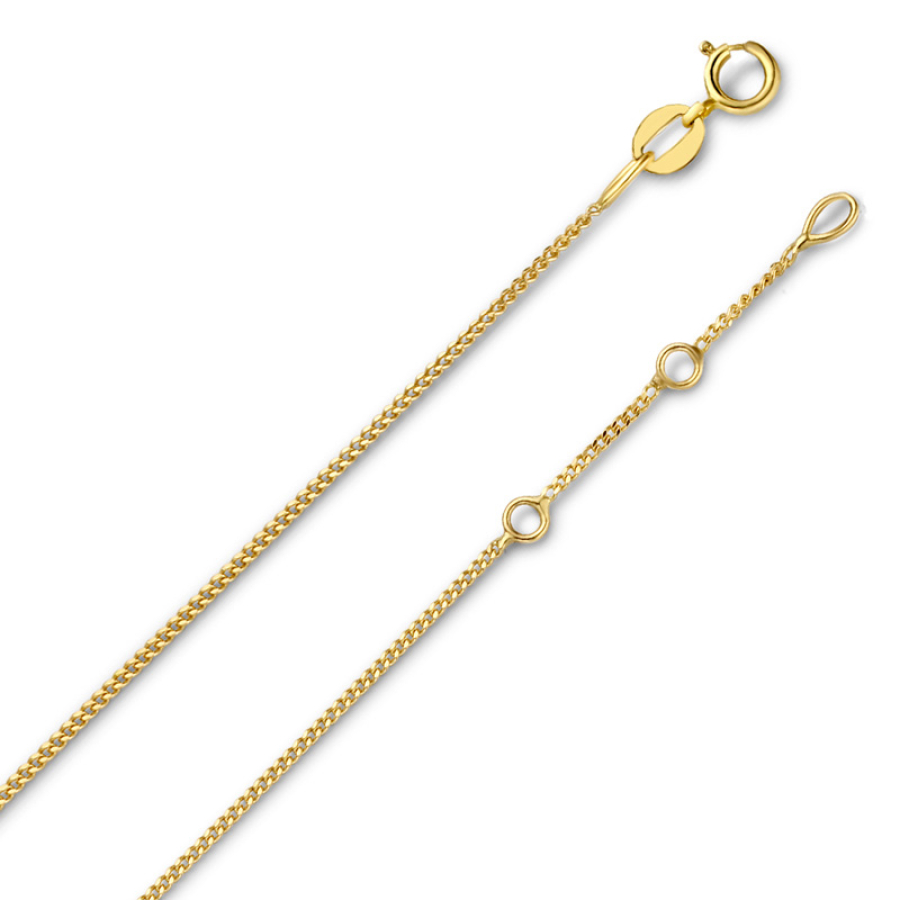 Panzerkette 1.0 mm breit 45 cm lang Gold 585/000