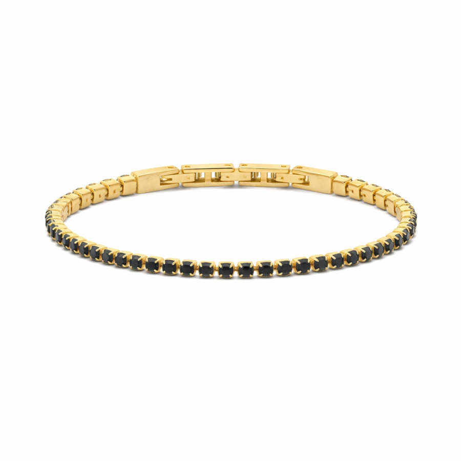 Frank 1967 Armband mit Zirkonia schwarz Ø 3mm Edelstahl IPG