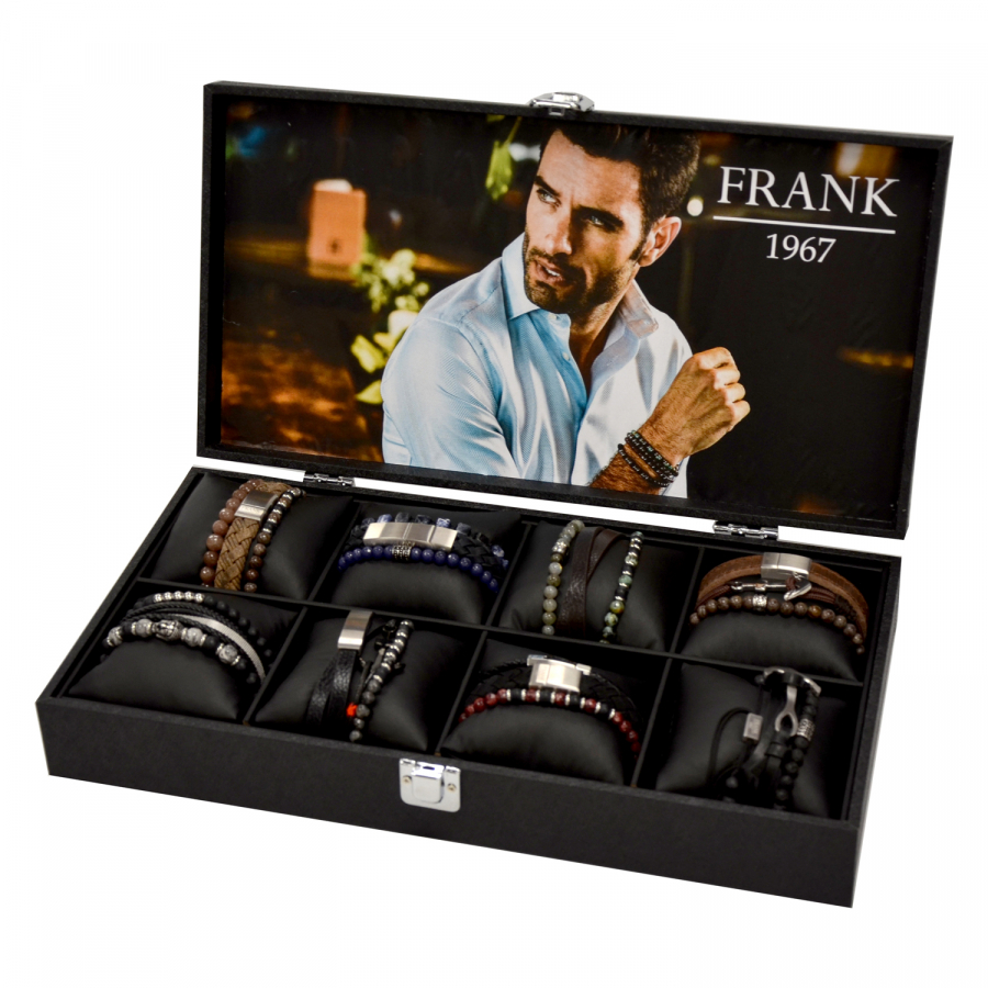 Frank1967 Display/Schaukasten mit 8 Kissen für Armbänder