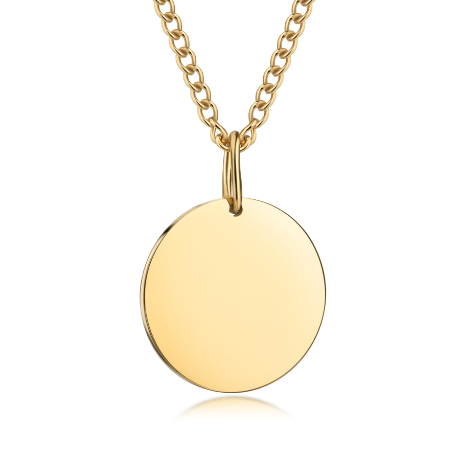 Anhänger Gravurplatte Ø 15mm Edelstahl IPG