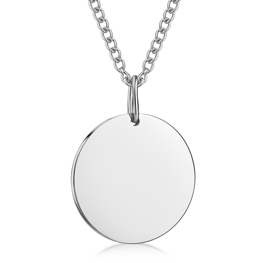 Anhänger Gravurplatte Ø 16mm Edelstahl