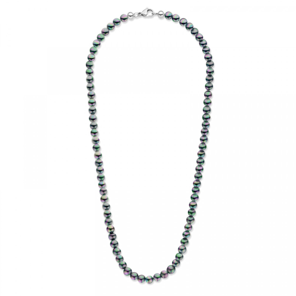 Frank 1967 MOP Perlenkette schwarz 6mm breit Edelstahl
