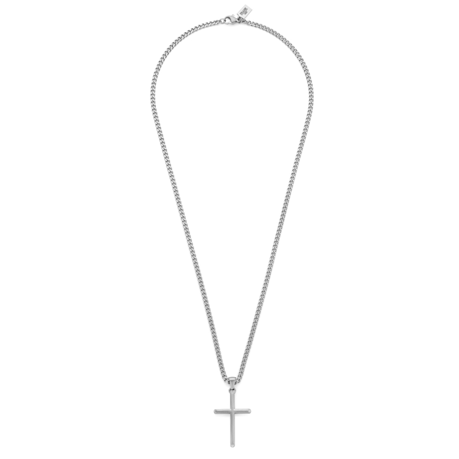 Frank1967 Halskette 50cm mit Anhänger Kreuz Edelstahl IPS