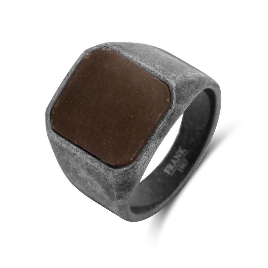 Frank1967 Ring mit Tigerauge 18mm breit Edelstahl