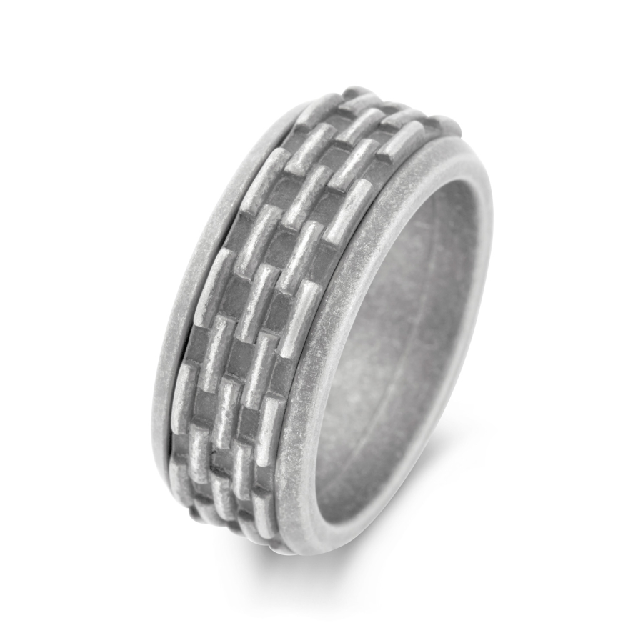 Frank1967 Dreh-Ring mattiert 9mm breit Edelstahl IPS