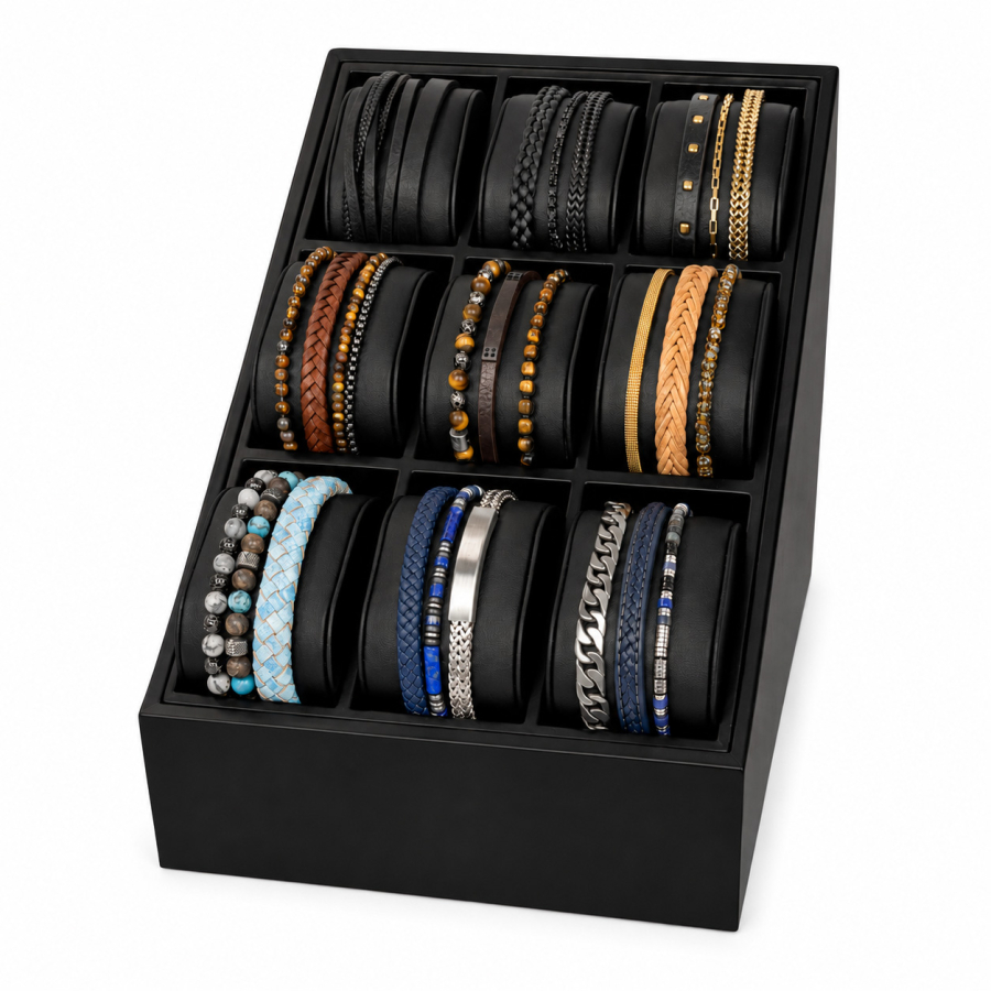 Frank1967 Display schwarz mit 9 Kissen