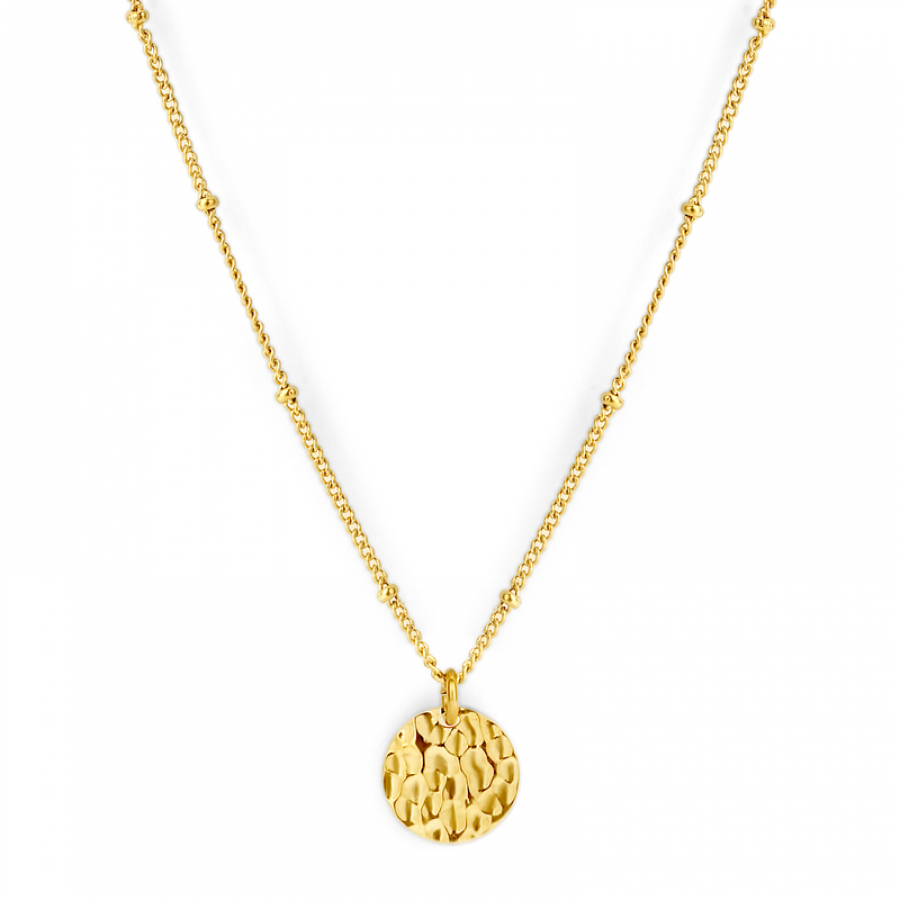 Lovebird Collier 40+5cm mit Platte gehämmert Edelstahl IPG
