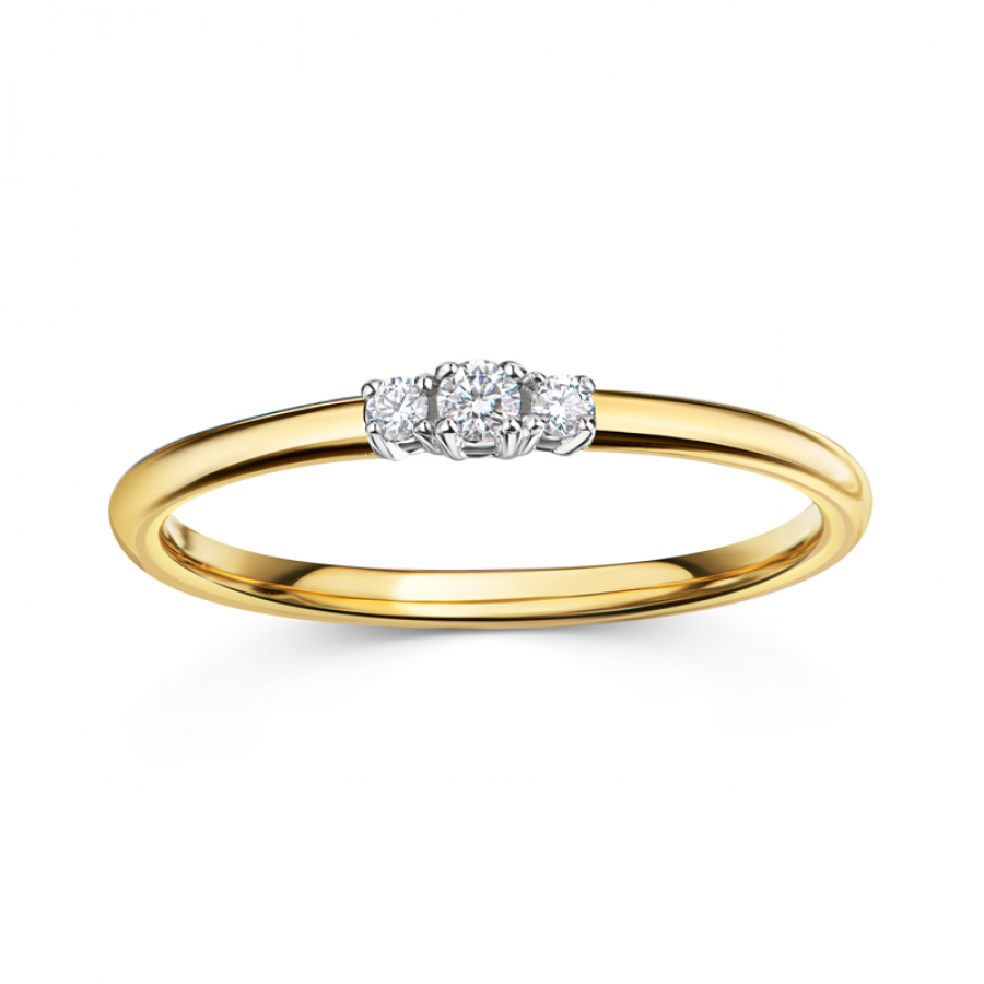 Lovebird Damenring mit Brillant 0,09 ct. Gelbgold 585/000