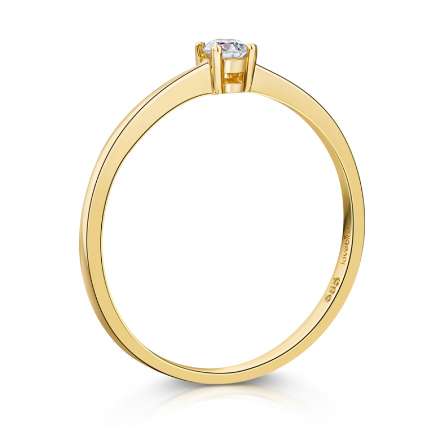 Lovebird Damenring mit Brillant 0,05 ct. Gelbgold 585/000