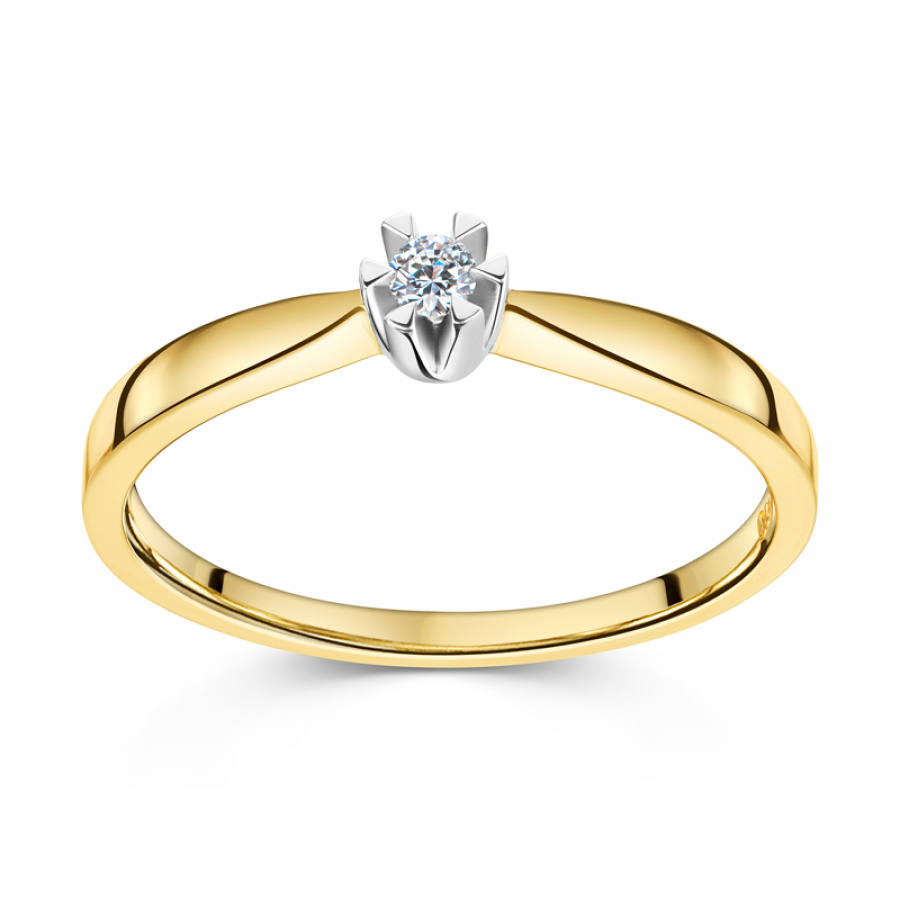 Lovebird Damenring mit Brillant 0,05 ct. Gelbgold 585/000