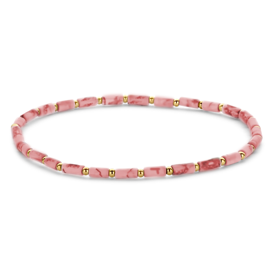 Lovebird Armband Rhodochrosit Edelstahl IPG