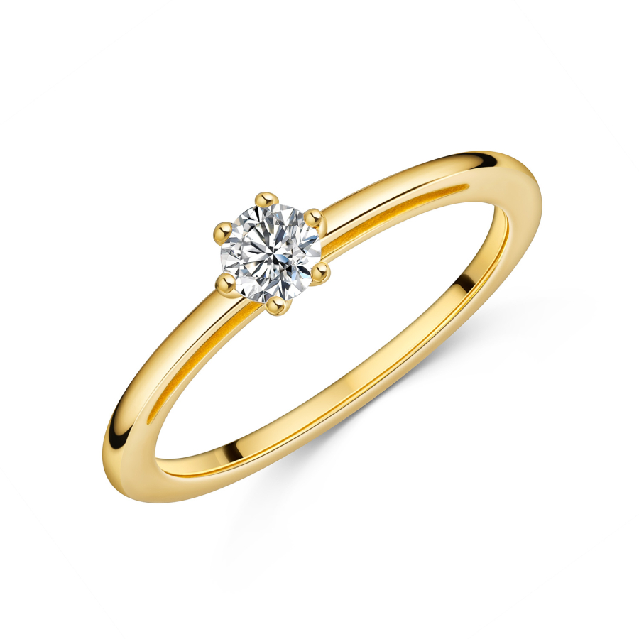 Lovebird Damenring mit Lab Grown Brillant 0,20 ct. Gelbgold 585/000