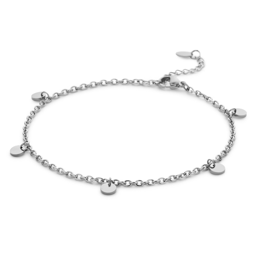 Lovebird Fußkette mit Dots Edelstahl