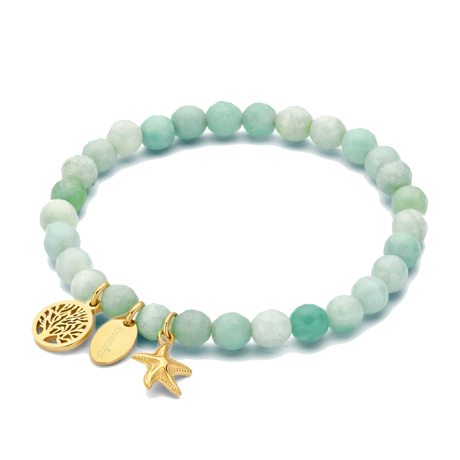 Lovebird Armband Amazonite Edelstahl IPG