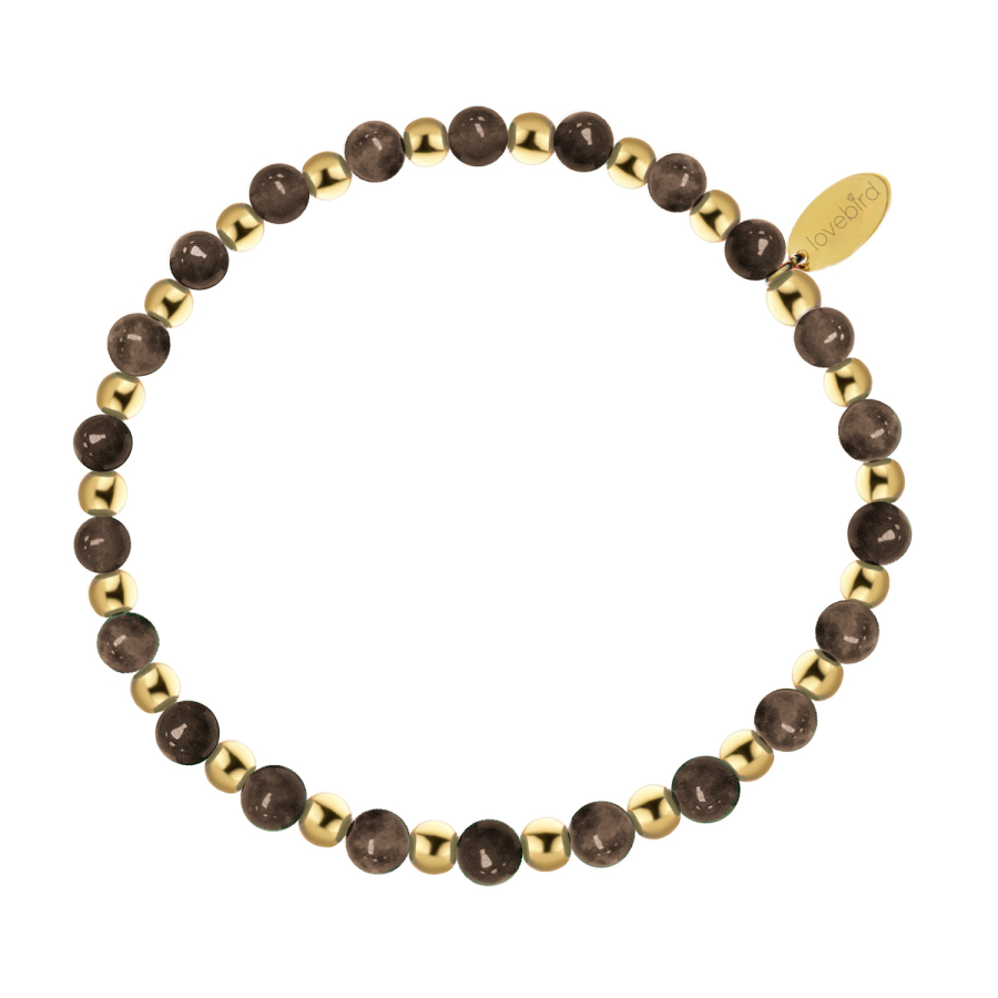 Lovebird Armband Tigerauge Edelstahl IPG