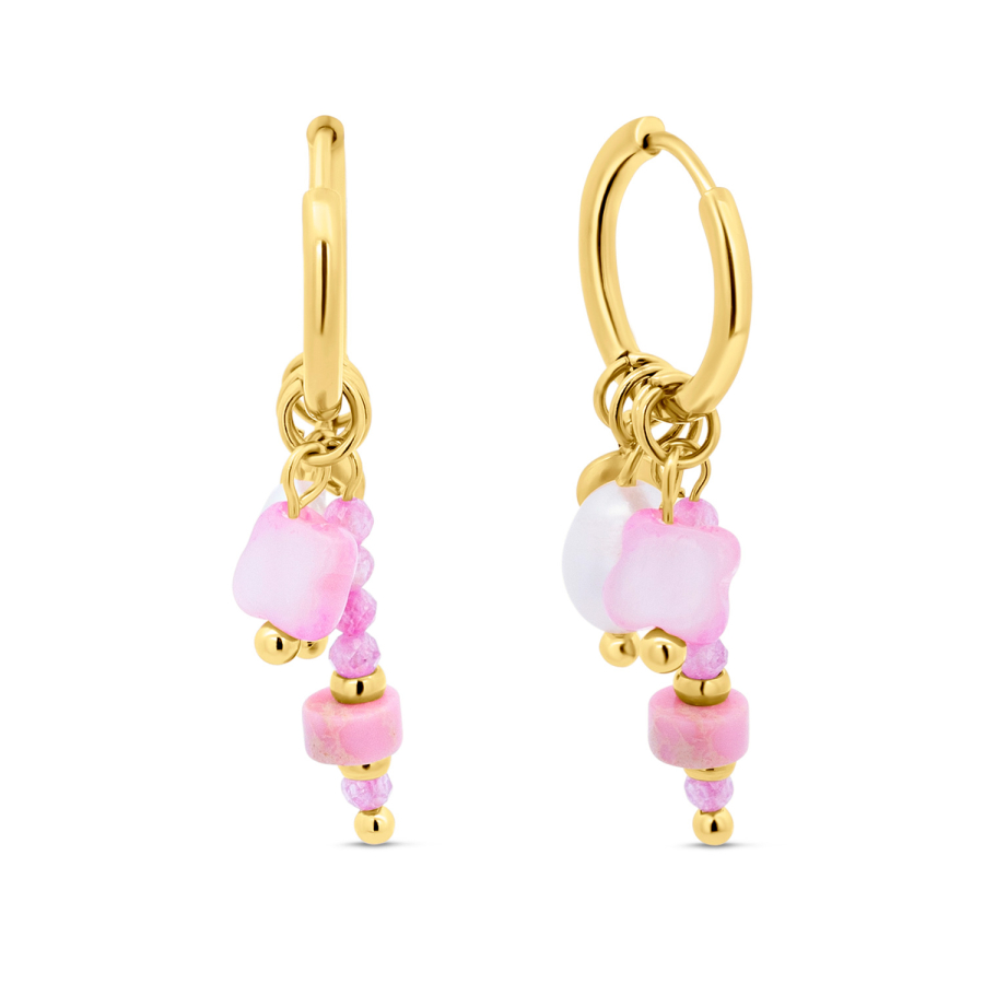 Lovebird Klappcreolen 13mm mit Behang Edelstahl IPG