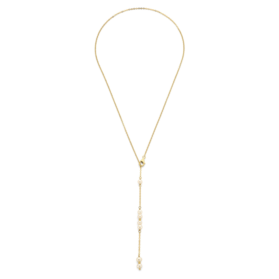 Y-Collier mit 7 Süßwasser-Zuchtperlen Silber 925/000 vergoldet