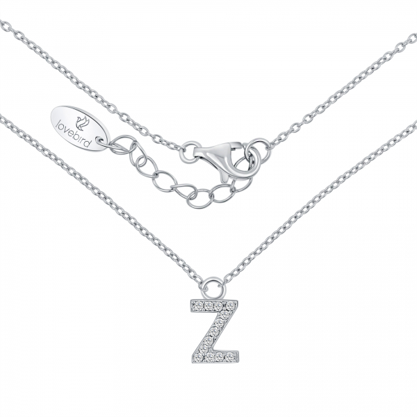 Lovebird Buchstabencollier Z mit Zirkonia Echt Silber 925/000