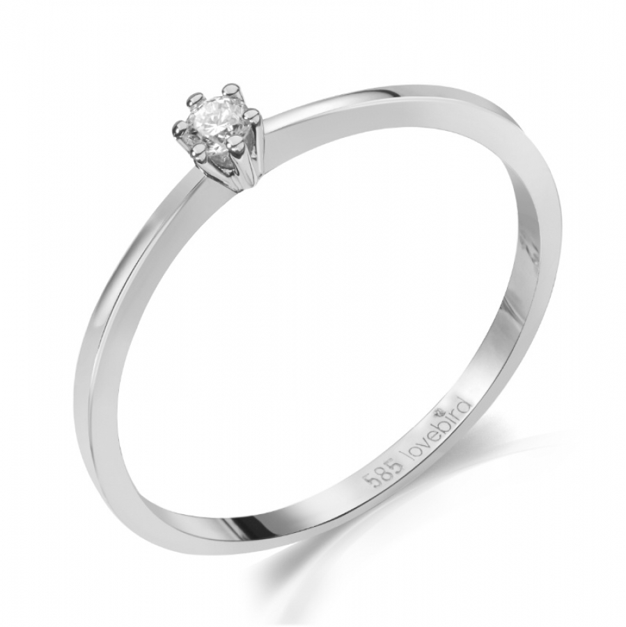 Lovebird Damenring mit Brillant 0,05 ct. Weissgold 585/000